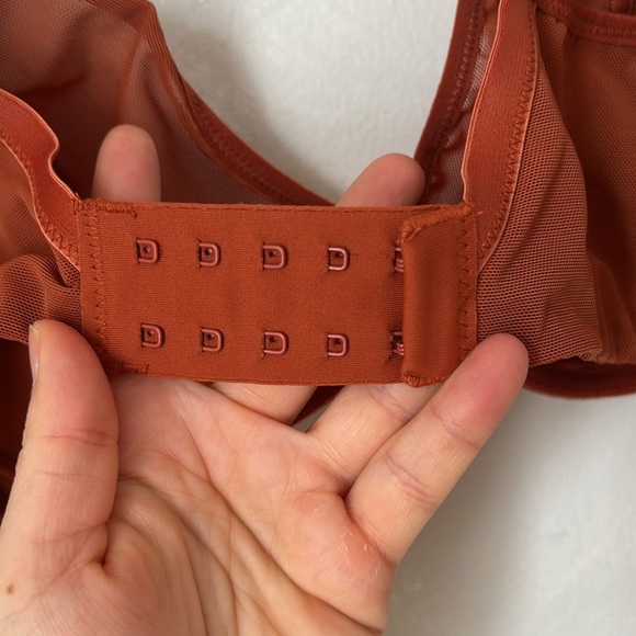 Knix v Ashley Graham mesh Deep V Bra size XXL 40B 40C orange rust - Picture 6 of 7